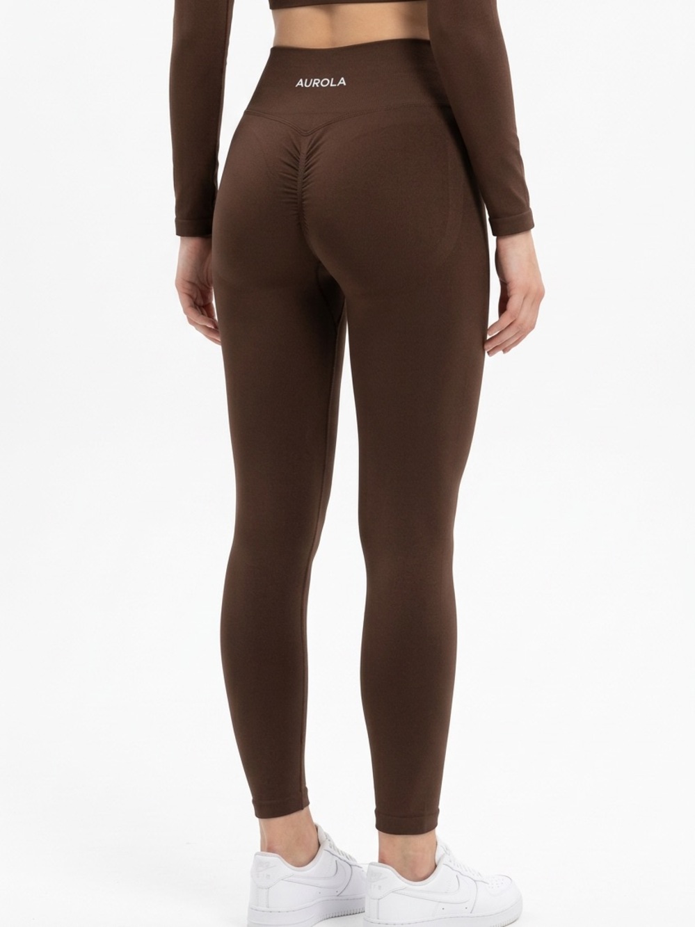 AUROLA | Brown High-Waist Scrunch Leggings Women’s Size Medium